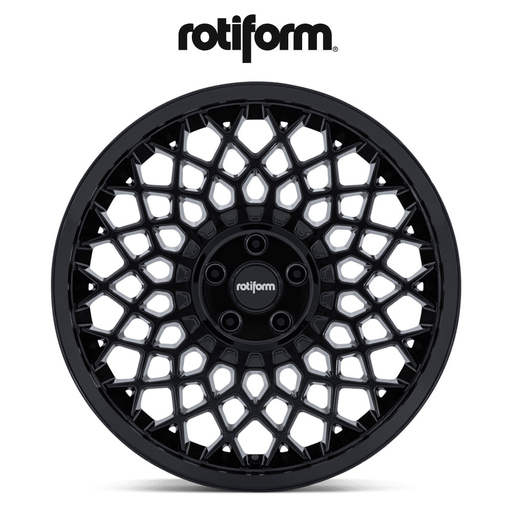 ホンダ シビック用 ロティフォーム CJJ 18x8.5J ET 35 フロント&リア グロスブラック フローフォームド アルミニウムホイール４本セット (消費税、送料込み)