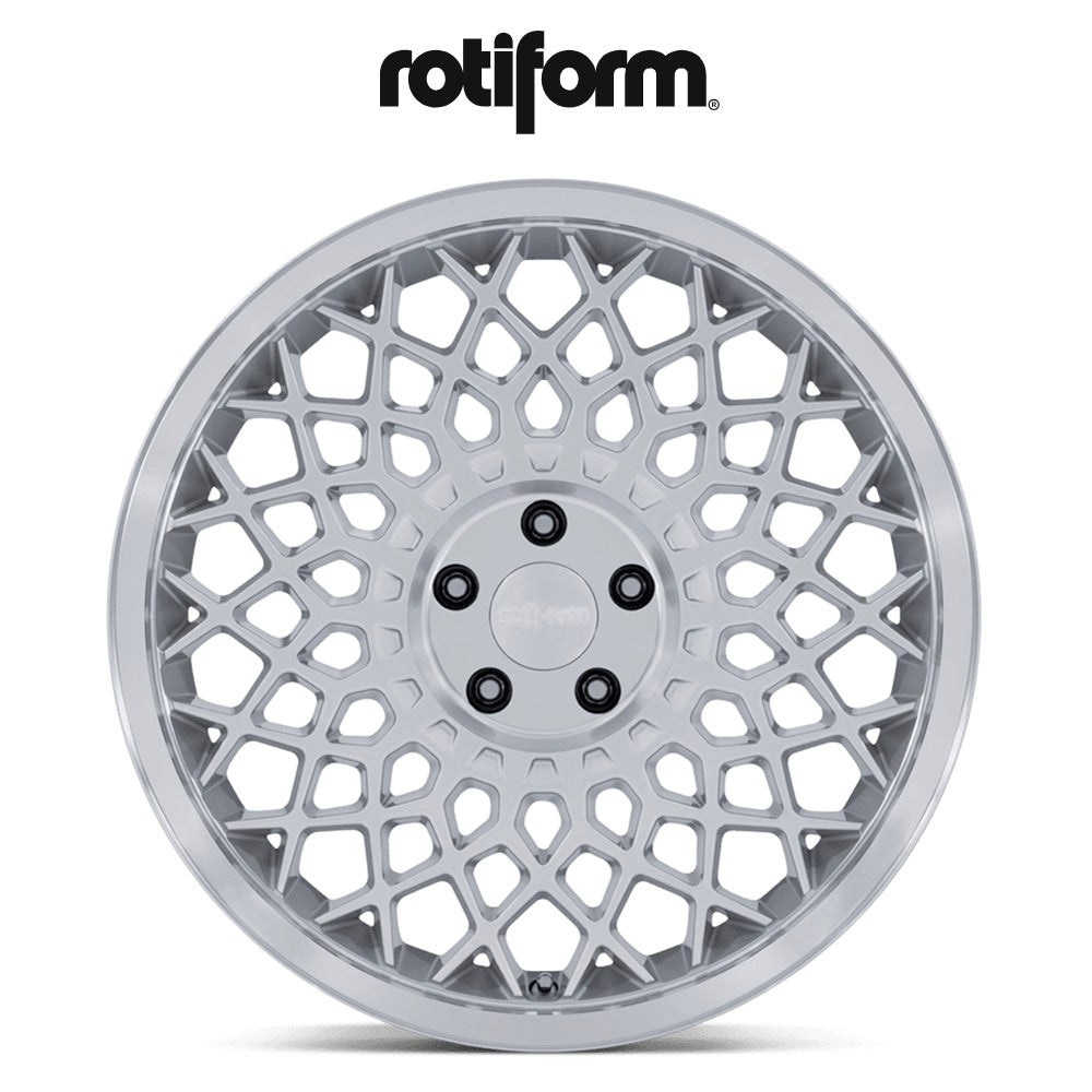 トヨタ ＧＲカローラ用 ロティフォーム CJJ 18x8.5J ET 35 フロント&リア グロスシルバー マシンドリップ フローフォーミング・アルミニウムホイール４本セット (消費税、送料込み)