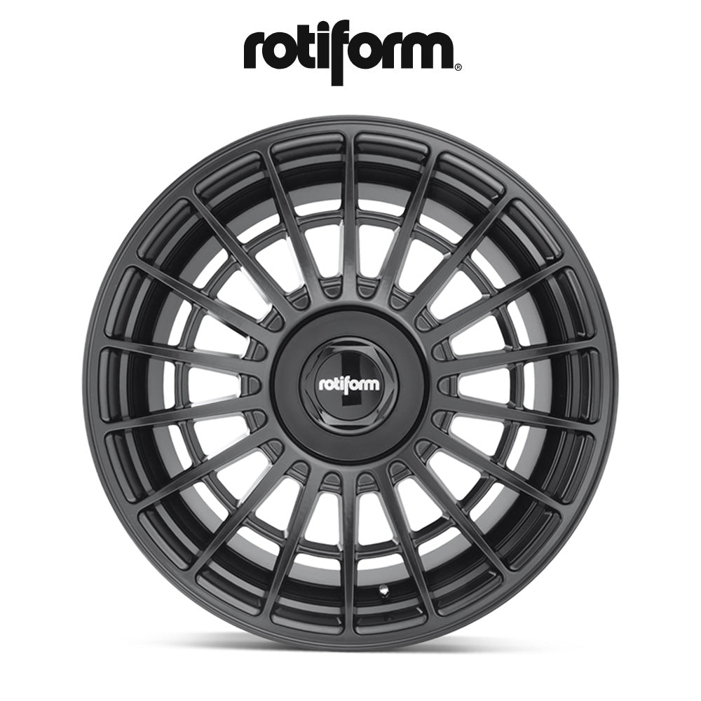 アウディＡ５用(Audi A5)用 ロティフォーム エアロディスク(グロスブラック)付き LAS-R 19x8.5J ET 35 フロント&リア マットブラック ホイール４本セット Rotiform LAS-R 19X8.5 5X100/112 66.6 BD 35MM  (消費税、送料込み)