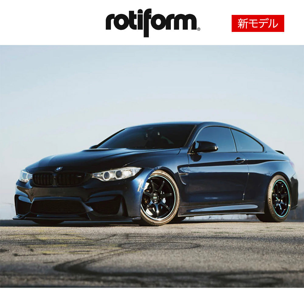 BMW M４用 ロティフォーム BPU 19x9.5J ET 22 フロント、19x10.5J ET 35 リア グロスブラック、ティールストライプ ホイール４本セット　Rotiform BPU 19X9.5 5X120 74 +22 G-BLK TL STR / BPU 19X10.5 5X120 74 +35 G-BLK TL STR (消費税、送料込み)