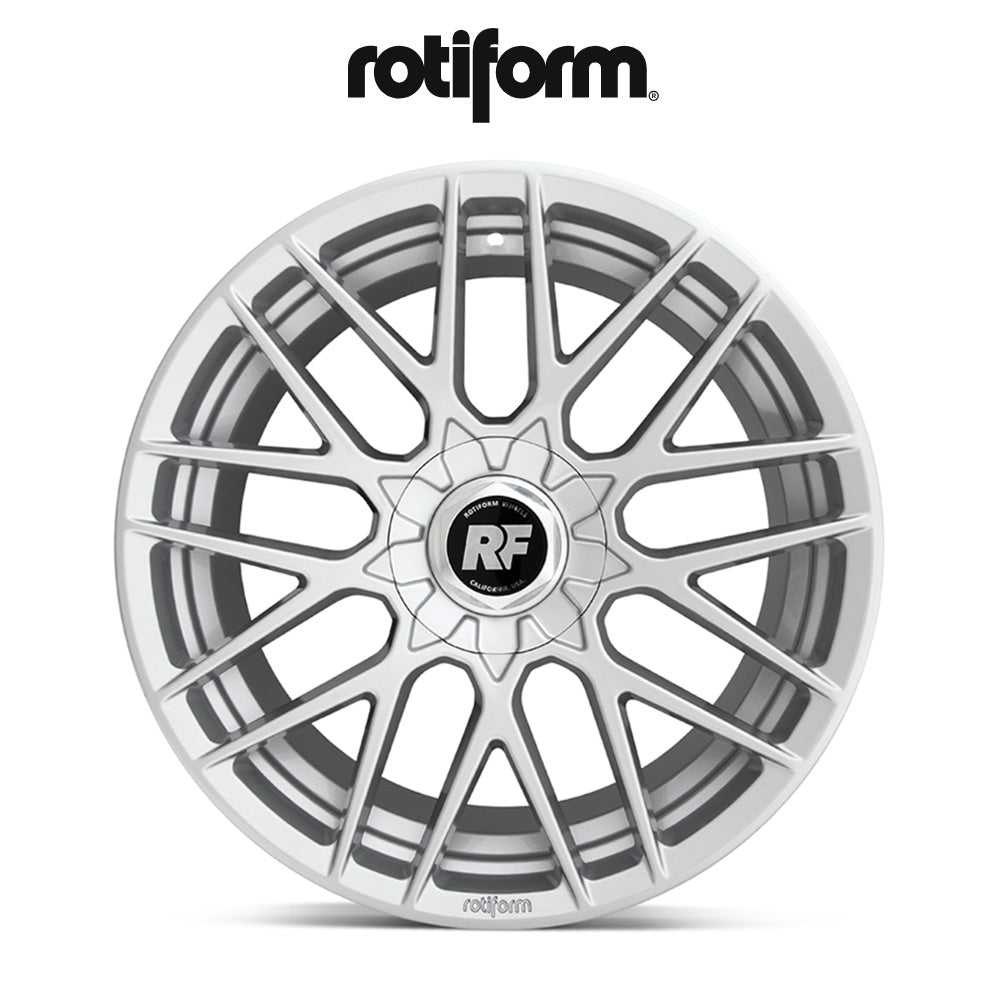 アウディＡ５用(Audi A5)用 ロティフォーム エアロディスク(グロスブラック)付き RSE 19x8.5J ET 35 フロント&リア グロスシルバー ホイール４本セット Rotiform RSE 19X8.5 5X100/112 66.6 SL 35MM (消費税、送料込み)