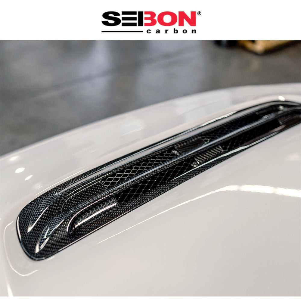 2023-2025年式 ホンダ シビック タイプＲ用 セイボンカーボン カーボンファイバー製ボンネットベント　Carbon Fiber Hood Vent For 2023-2025 Honda Civic Type R (送料無料)