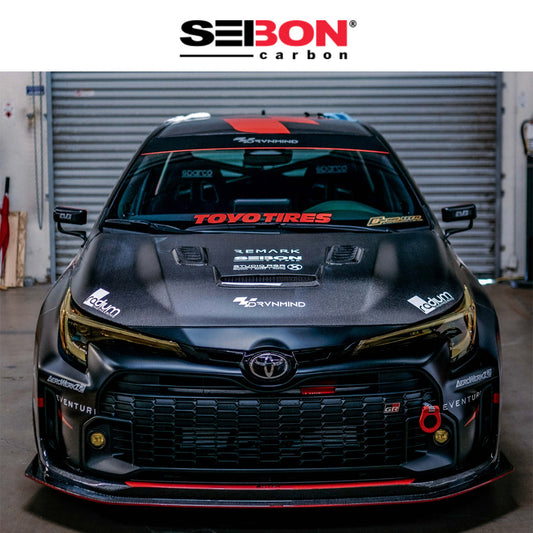 2023-2025年式トヨタ ＧＲカローラ用 セイボンカーボン VSスタイル カーボンファイバー製ボンネット　Seibon Carbon VS-Style Double-Sided Carbon Fiber Hood For 2023-2025 Toyota GR Corolla (消費税、送料込み)