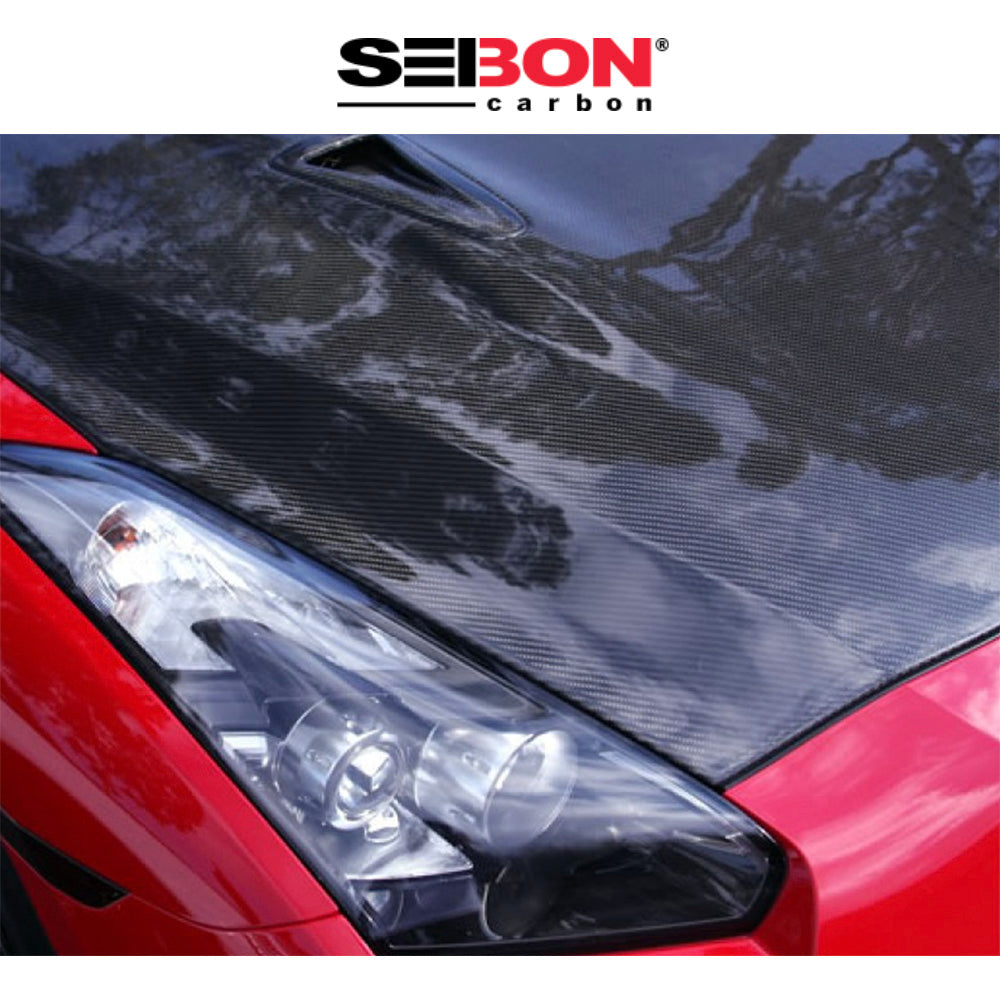 2009-2016年式日産 ＧＴ－Ｒ用 セイボンカーボン 純正スタイル カーボンファイバー製ボンネット　Seibon Carbon OEM-Style Carbon Fiber Hood For 2009-2016 Nissan GT-R (消費税、送料込み)