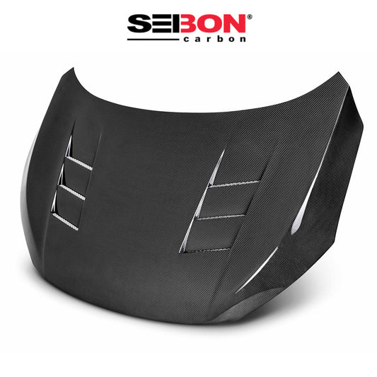 2016-2021年式 ホンダ シビック用 セイボンカーボン TSスタイル カーボンファイバー製ボンネット　Seibon Carbon TS-Style Carbon Fiber Hood For 2016-2021 Honda Civic 2DR/4DR (消費税、送料込み)