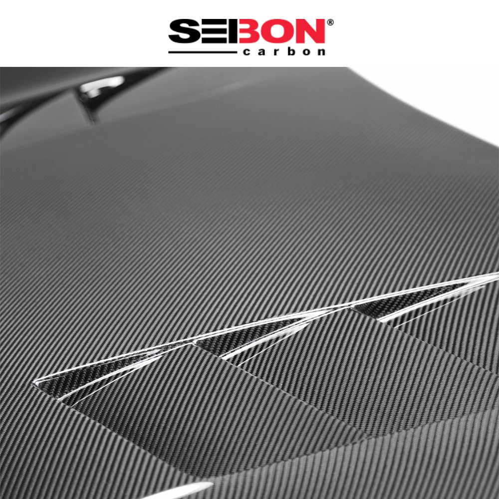 2016-2021年式 ホンダ シビック用 セイボンカーボン TSスタイル カーボンファイバー製ボンネット　Seibon Carbon TS-Style Carbon Fiber Hood For 2016-2021 Honda Civic 2DR/4DR (消費税、送料込み)