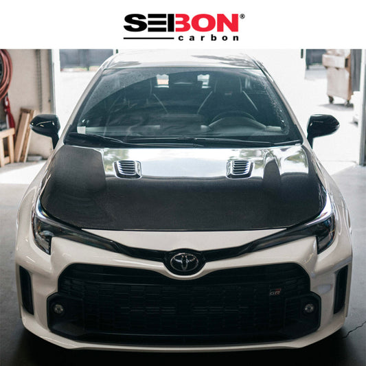 2023-2025年式トヨタ ＧＲカローラ用 セイボンカーボン 純正スタイル カーボンファイバー製ボンネット　Seibon Carbon OEM-Style Double-Sided Carbon Fiber Hood For 2023-2025 Toyota GR Corolla (消費税、送料込み)