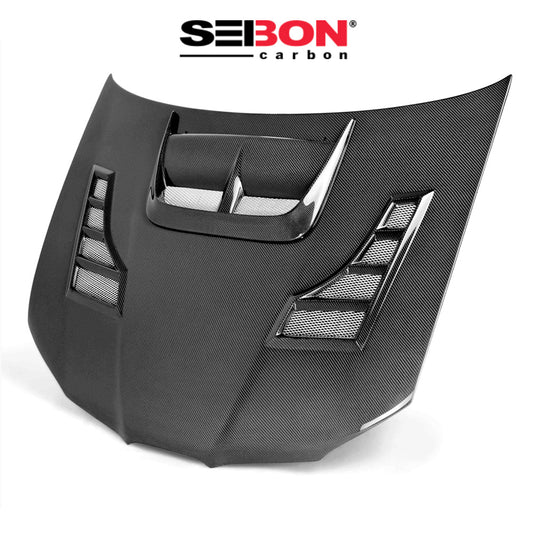 2006-2007年式 スバル WRX STI 用 セイボンカーボン CWスタイル カーボンファイバー製ボンネット　Seibon Carbon CW-Style Carbon Fiber Hood For 2006-2007 Subaru Impreza/WRX/STi (消費税、送料込み)