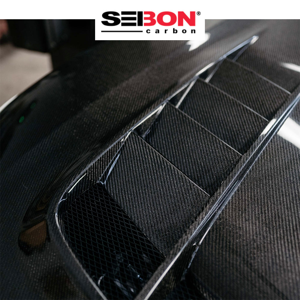 2023-2025年式 ホンダ シビック タイプＲ用 セイボンカーボン TVスタイル両面カーボンファイバーボンネット　TV-Style Double Sided Carbon Fiber Hood For 2023-2025 Honda Civic Type R (送料無料)