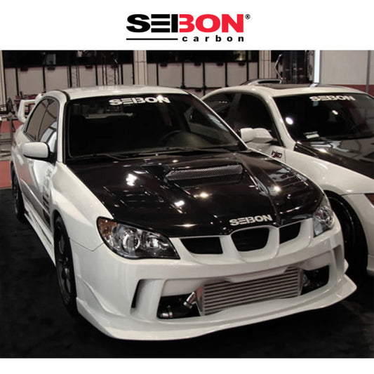 2006-2007年式 スバル WRX STI 用 セイボンカーボン CW２スタイル カーボンファイバー製ボンネット　Seibon Carbon CWII-Style Carbon Fiber Hood For 2006-2007 Subaru Impreza/WRX/STi (消費税、送料込み)