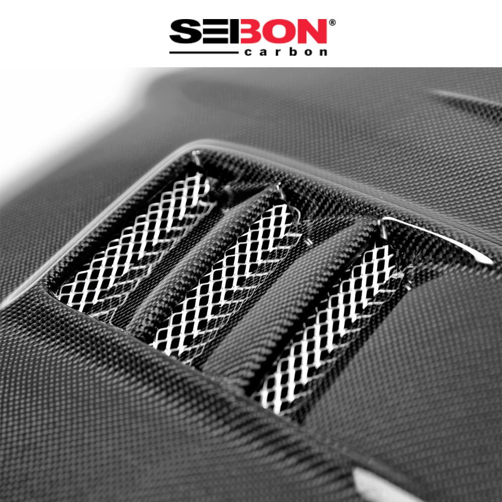2006-2007年式 スバル WRX STI 用 セイボンカーボン CW２スタイル カーボンファイバー製ボンネット　Seibon Carbon CWII-Style Carbon Fiber Hood For 2006-2007 Subaru Impreza/WRX/STi (消費税、送料込み)