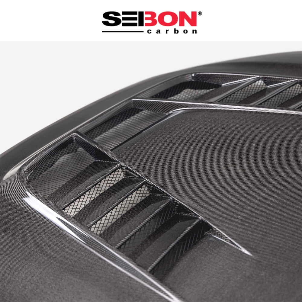 2023-2025年式 ホンダ シビック タイプＲ用 セイボンカーボン TVスタイル両面カーボンファイバーボンネット　TV-Style Double Sided Carbon Fiber Hood For 2023-2025 Honda Civic Type R (送料無料)
