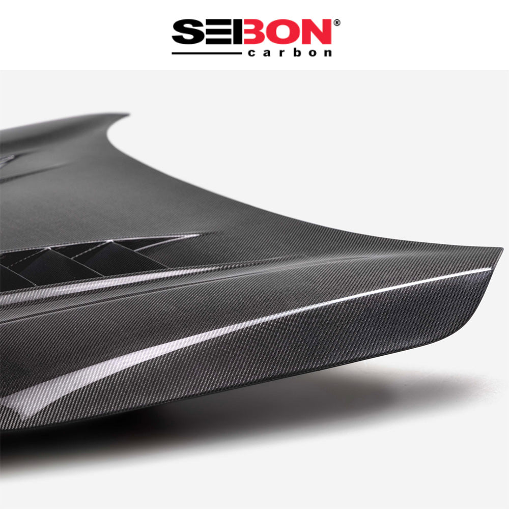 2023-2025年式 ホンダ シビック タイプＲ用 セイボンカーボン TVスタイル両面カーボンファイバーボンネット　TV-Style Double Sided Carbon Fiber Hood For 2023-2025 Honda Civic Type R (送料無料)
