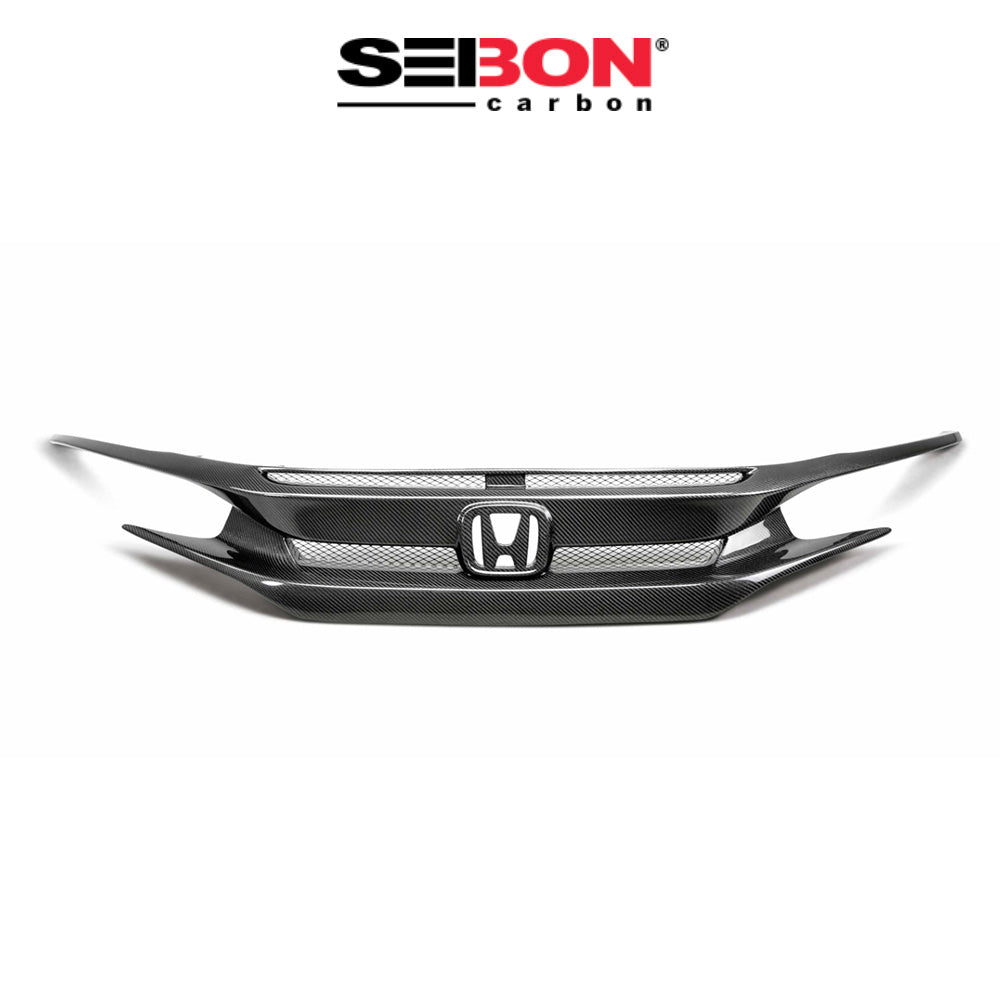 2016-2021年式 ホンダ シビック タイプR用 セイボンカーボン カーボンファイバー OEスタイル フロントグリル Seibon Carbon OE-Style Carbon Fiber Front Grille For 2016-2021 Honda Civic (送料無料)