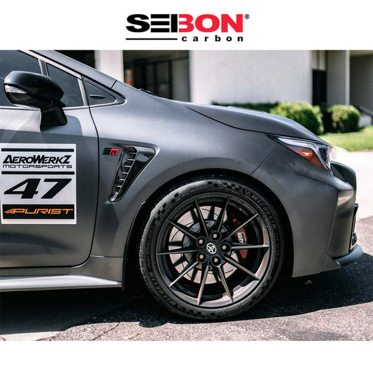 2023-2025年式トヨタ ＧＲカローラ用 セイボンカーボン ドライカーボンファイバー製フェンダーベントセット　Seibon Carbon Dry Carbon Fender Vents For 2023-2025 Toyota GR Corolla - Gloss (消費税、送料込み)