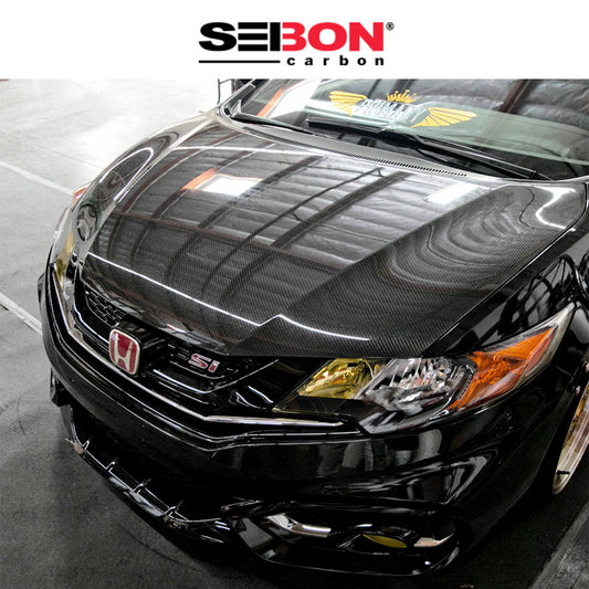 2014-2015年式 ホンダ シビック クーペ用 セイボンカーボン 純正スタイル カーボンファイバー製ボンネット　Seibon Carbon OEM-Style Carbon Fiber Hood For 2014-2015 Honda Civic 2DR (消費税、送料込み)