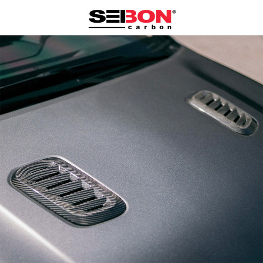2023-2025年式トヨタ ＧＲカローラ用 セイボンカーボン ドライカーボンファイバー製ボンネットベントセット(グロス仕上げ)　Seibon Carbon Dry Carbon Fiber Hood Vents For 2023-2025 Toyota GR Corolla - Gloss (消費税、送料込み)