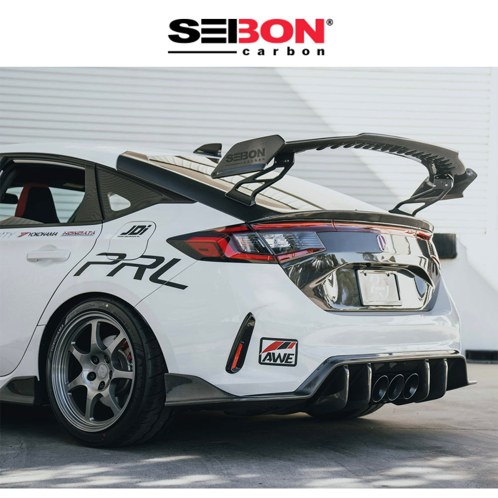 2023-2025年式 ホンダ シビック タイプＲ用 セイボンカーボン MBスタイルカーボンファイバーリアディフューザー　MB-Style Carbon Fiber Rear Diffuser For 2023-2025 Honda Civic Type R (送料無料)
