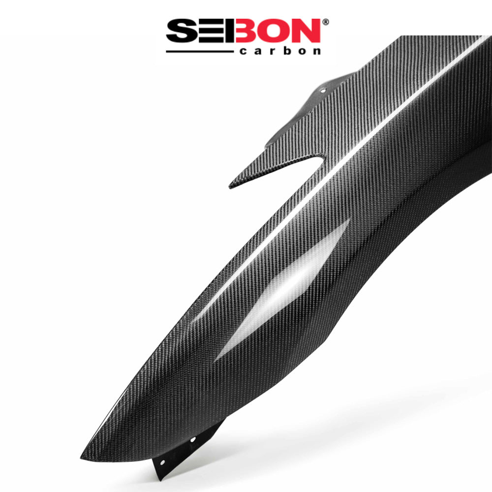 2009-2024年式日産 ＧＴ－Ｒ用 セイボンカーボン 純正スタイルのカーボンファイバー製フロントフェンダーセット　Seibon Carbon OEM-Style Carbon Fiber Front Fenders For 2009-2024 Nissan GT-R (送料無料)