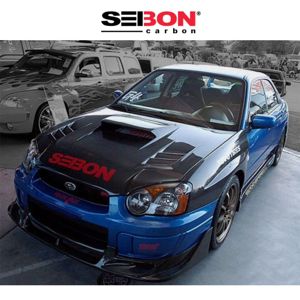 2004-2005年式 スバル インプレッサ用 セイボンカーボン CW２スタイル カーボンファイバー製ボンネット　Seibon Carbon CWII-Style Carbon Fiber Hood For 2004-2005 Subaru Impreza/WRX/STi (消費税、送料込み)