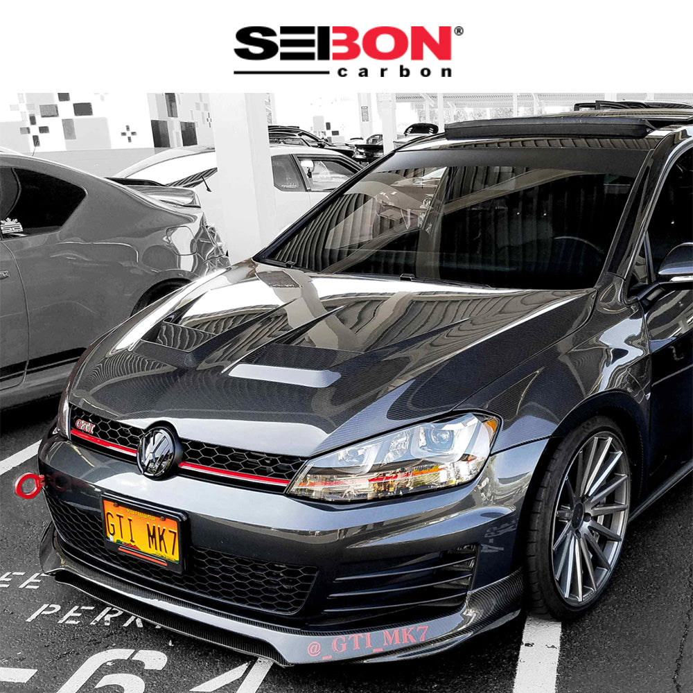 2015-2021年式 フォルクスワーゲン ゴルフ (Volkswagen Golf) 用 セイボンカーボン DVスタイル カーボンファイバー製ボンネット　Seibon Carbon DV-Style Carbon Fiber Hood For 2015-2021 VW Golf MK7 (消費税、送料込み)