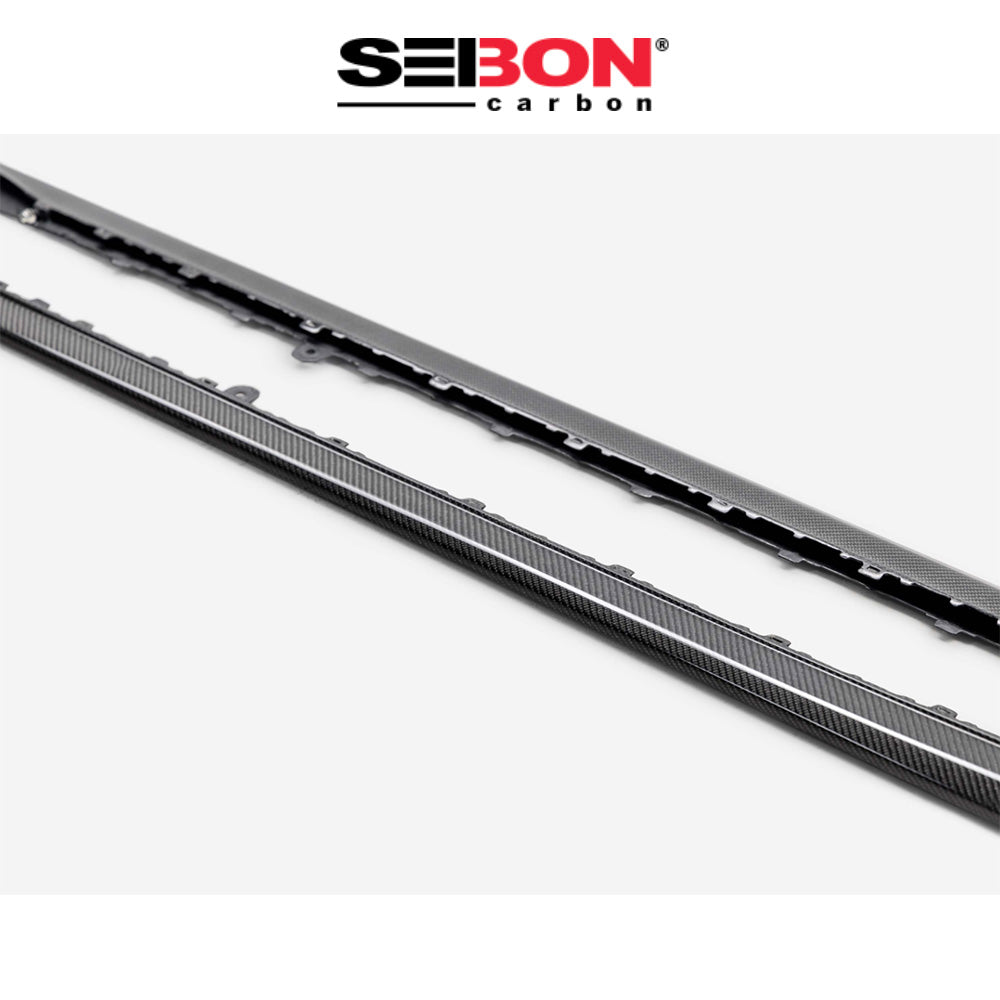 2023-2025年式 ホンダ シビック タイプＲ用 セイボンカーボン MBスタイルカーボンファイバーサイドスカート　MB-Style Carbon Fiber Side Skirts For 2023-2025 Honda Civic Type R (送料無料)