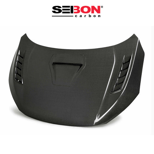 2017-2021年式 ホンダ シビック タイプＲ用 セイボンカーボン TS２スタイル カーボンファイバー製ボンネット　Seibon Carbon TSII-Style Carbon Fiber Hood For 2017-2021 Honda Civic Type R (消費税、送料込み)  HD17HDCVR-TSII (在庫あり 7/8/25時点)