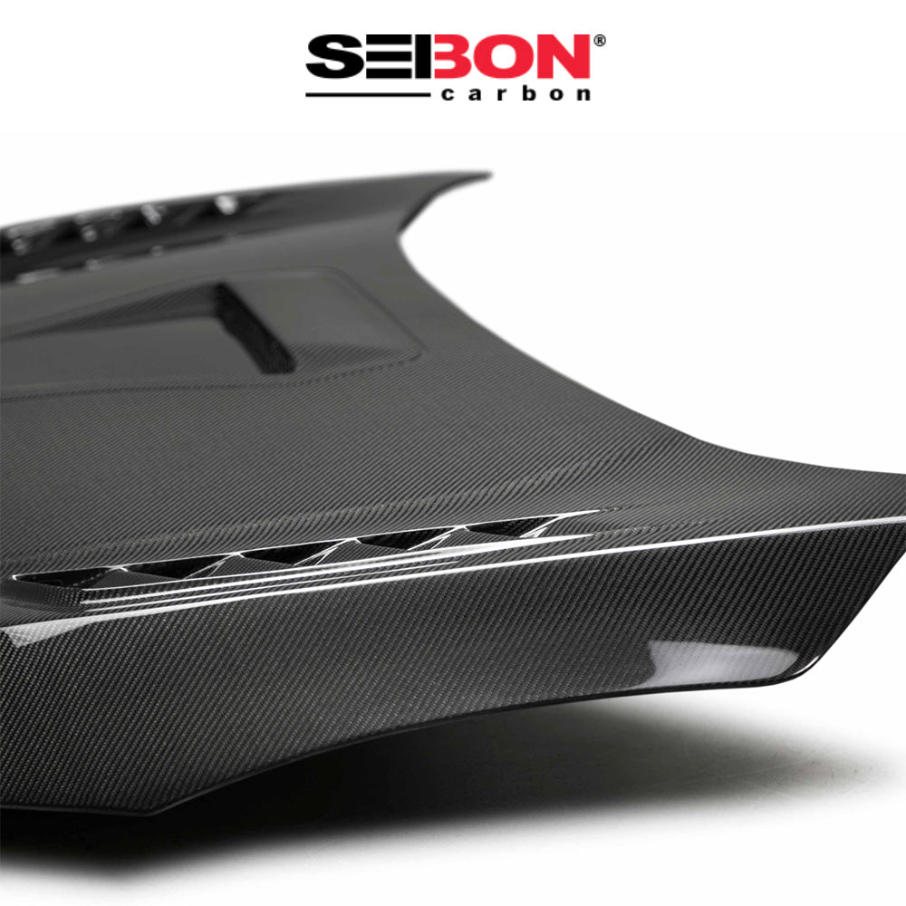 2017-2021年式 ホンダ シビック タイプＲ用 セイボンカーボン TS２スタイル カーボンファイバー製ボンネット　Seibon Carbon TSII-Style Carbon Fiber Hood For 2017-2021 Honda Civic Type R (消費税、送料込み)  HD17HDCVR-TSII (在庫あり 7/8/25時点)