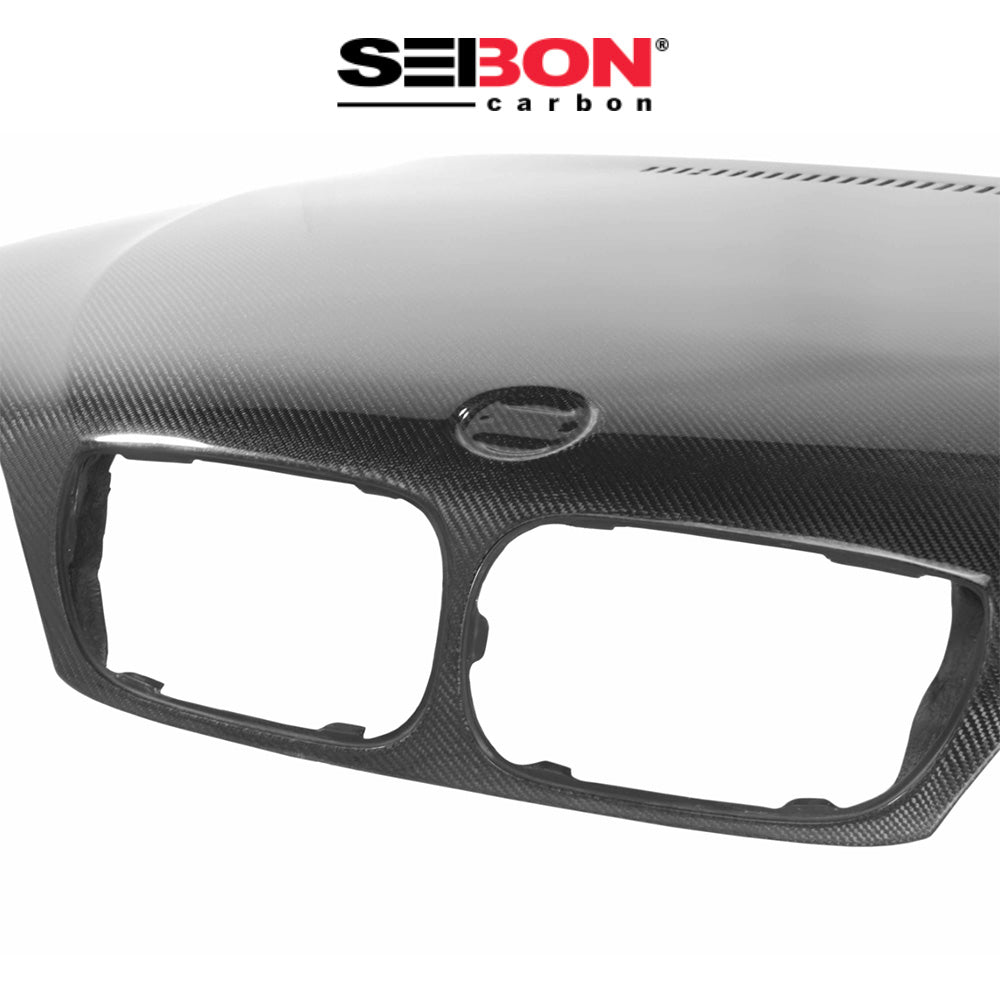 2002-2005年式ＢＭＷ ３シリーズ セダン用 セイボンカーボン 純正スタイル カーボンファイバー製ボンネット　Seibon Carbon OEM-Style Carbon Fiber Hood For 2002-2005 BMW E46 4DR, LCI (消費税、送料込み)