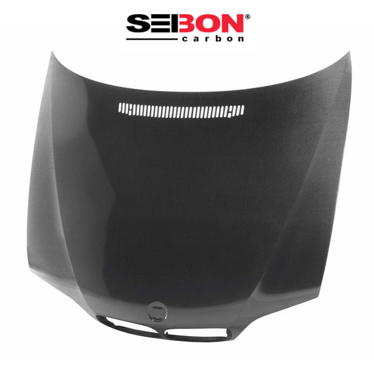 2002-2005年式ＢＭＷ ３シリーズ セダン用 セイボンカーボン 純正スタイル カーボンファイバー製ボンネット　Seibon Carbon OEM-Style Carbon Fiber Hood For 2002-2005 BMW E46 4DR, LCI (消費税、送料込み)