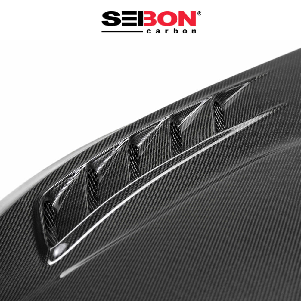 2017-2021年式 ホンダ シビック タイプＲ用 セイボンカーボン TS２スタイル カーボンファイバー製ボンネット　Seibon Carbon TSII-Style Carbon Fiber Hood For 2017-2021 Honda Civic Type R (消費税、送料込み)  HD17HDCVR-TSII (在庫あり 7/8/25時点)
