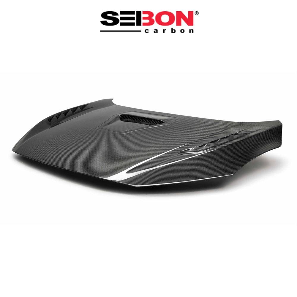 2017-2021年式 ホンダ シビック タイプＲ用 セイボンカーボン TS２スタイル カーボンファイバー製ボンネット　Seibon Carbon TSII-Style Carbon Fiber Hood For 2017-2021 Honda Civic Type R (消費税、送料込み)  HD17HDCVR-TSII (在庫あり 7/8/25時点)