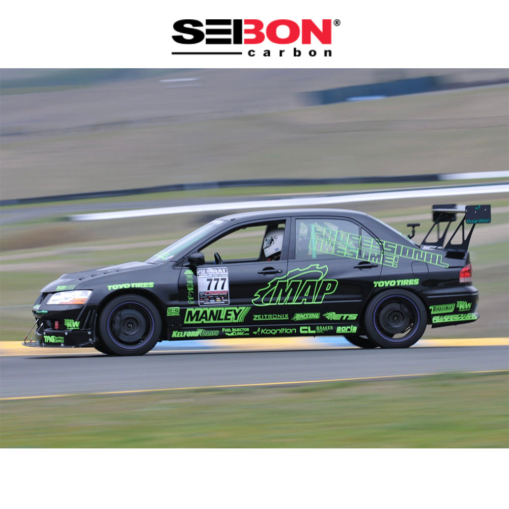 2003-2006年式三菱ランサーエボリューション用 セイボンカーボン CW２スタイル カーボンファイバー製ボンネット　Seibon Carbon CWII-Style Carbon Fiber Hood For 2003-2006 Mitsubishi Lancer EVO (消費税、送料込み)