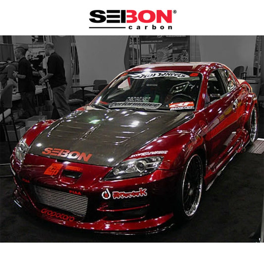 2004-2011年式 日産 マツダ ＲＸ－８用 セイボンカーボン MGスタイル カーボンファイバー製ボンネット　Seibon Carbon TSII-Style Carbon Fiber Hood For 2004-2011 Mazda RX8 (消費税、送料込み)