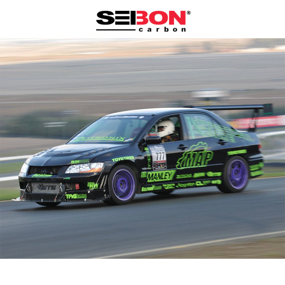 2003-2006年式三菱ランサーエボリューション用 セイボンカーボン CW２スタイル カーボンファイバー製ボンネット　Seibon Carbon CWII-Style Carbon Fiber Hood For 2003-2006 Mitsubishi Lancer EVO (消費税、送料込み)
