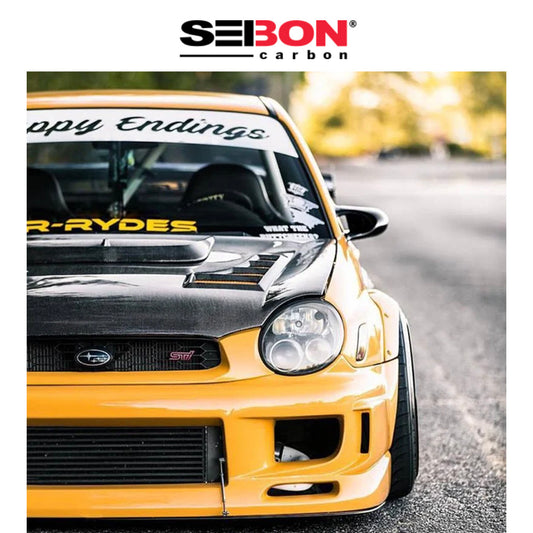 1998-2001年式 スバル インプレッサ用 セイボンカーボン CWスタイル カーボンファイバー製ボンネット　Seibon Carbon CW-Style Carbon Fiber Hood For 1998-2001 Subaru Impreza (消費税、送料込み)