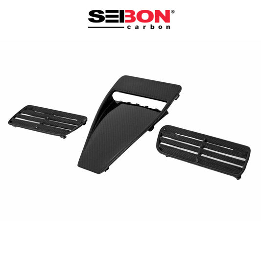 2008-2015年式 三菱 ランサーエボリューション用 セイボンカーボン カーボンファイバー OEMスタイル ボンネットスクープ Seibon Carbon OEM-Style Carbon Fiber Hood Scoop For 2008-2015 Mitsubishi Lancer EVO X (送料無料)