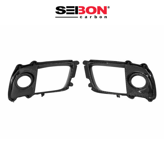 2008-2015年式 三菱 ランサーエボリューション用 セイボンカーボン カーボンファイバー OEMスタイル フォグライトトリム Seibon Carbon Carbon Fiber Fog Light Surround For 2008-2015 Mitsubishi Lancer EVO X (送料無料)
