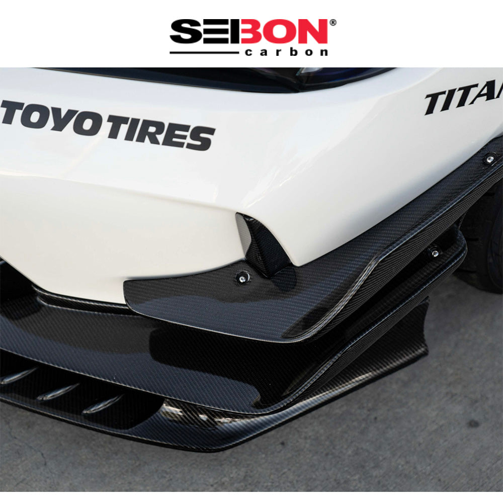 2023-2025年式 ホンダ シビック タイプＲ用 セイボンカーボン カーボンファイバー製フロントバンパーカナード　Seibon Carbon Carbon Fiber Front Bumper Canards For 2023-2025 Honda Civic Type R (送料無料)