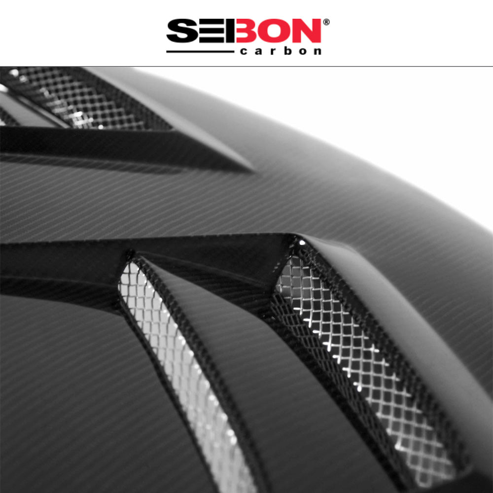 2008-2017年式三菱 ランサー用 セイボンカーボン DVスタイル カーボンファイバー製ボンネット　Seibon Carbon DV-Style Carbon Fiber Hood For 2008-2017 Mitsubishi Lancer (消費税、送料込み)