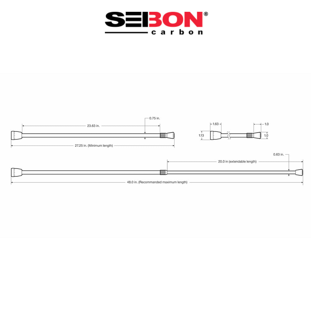 2020-2026年式 トヨタ GRスープラ用 セイボンカーボン カーボンファイバーフードプロップ(SEIBON ロゴ入り)　Carbon Fiber Hood Prop With Seibon Logo For 2020-2026 Toyota GR Supra (送料無料)