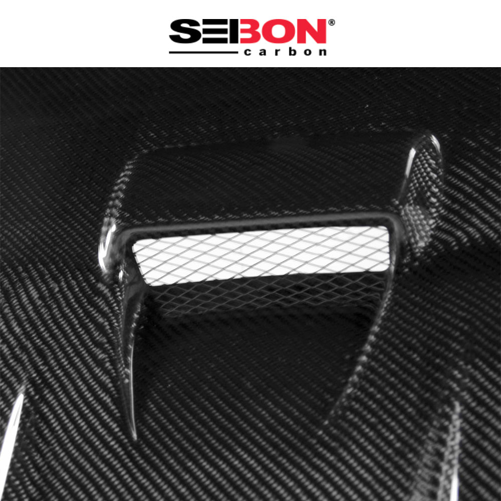 2008-2017年式三菱 ランサー用 セイボンカーボン DVスタイル カーボンファイバー製ボンネット　Seibon Carbon DV-Style Carbon Fiber Hood For 2008-2017 Mitsubishi Lancer (消費税、送料込み)