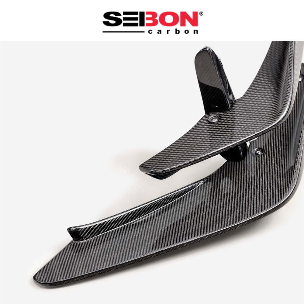 2023-2025年式 ホンダ シビック タイプＲ用 セイボンカーボン カーボンファイバー製フロントバンパーカナード　Seibon Carbon Carbon Fiber Front Bumper Canards For 2023-2025 Honda Civic Type R (送料無料)