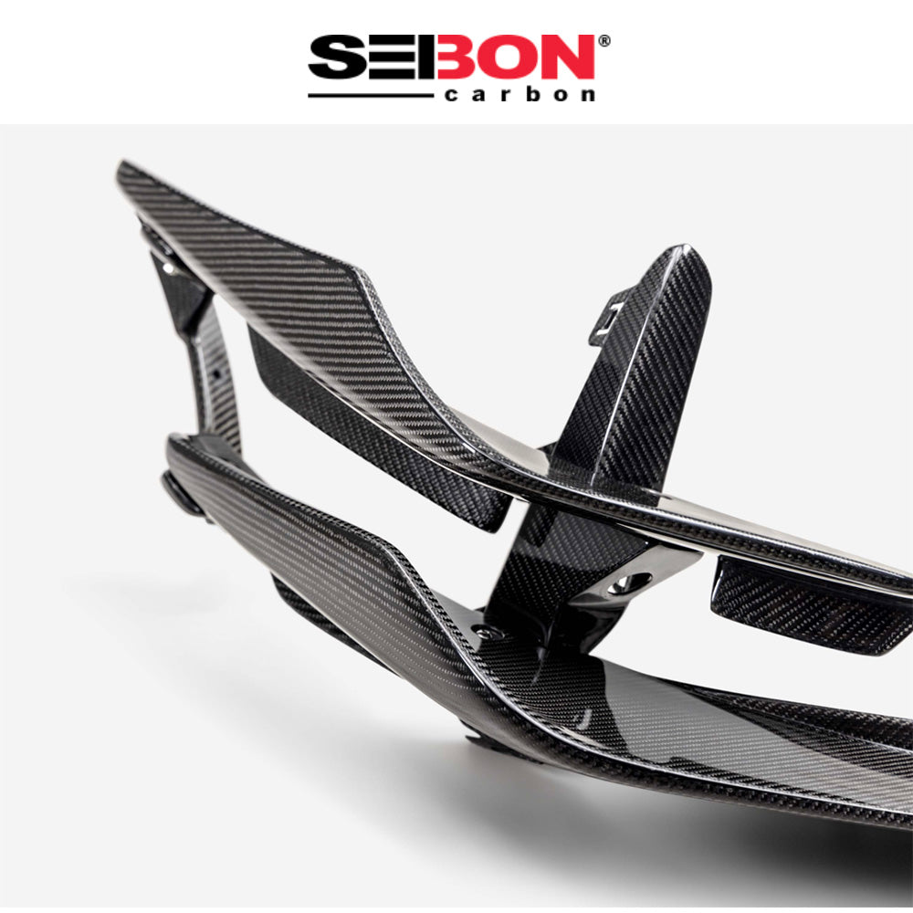2023-2025年式 ホンダ シビック タイプＲ用 セイボンカーボン カーボンファイバー製フロントバンパーカナード　Seibon Carbon Carbon Fiber Front Bumper Canards For 2023-2025 Honda Civic Type R (送料無料)