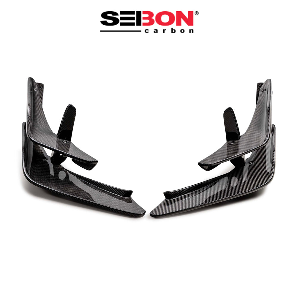 2023-2025年式 ホンダ シビック タイプＲ用 セイボンカーボン カーボンファイバー製フロントバンパーカナード　Seibon Carbon Carbon Fiber Front Bumper Canards For 2023-2025 Honda Civic Type R (送料無料)