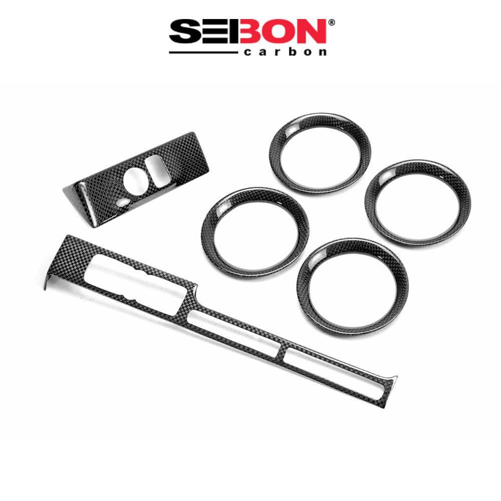 2009-2016年式 日産 GT-R用 セイボンカーボン カーボンファイバー 内装トリム６ピースセット Seibon Carbon Carbon Fiber Interior Trim Set For 2009-2016 Nissan GT-R - 6 Pcs *Set Includes: Mirror Control Panel Cover (1), Navigator Cover (1), Air Vents Cover (4) (送料無料)