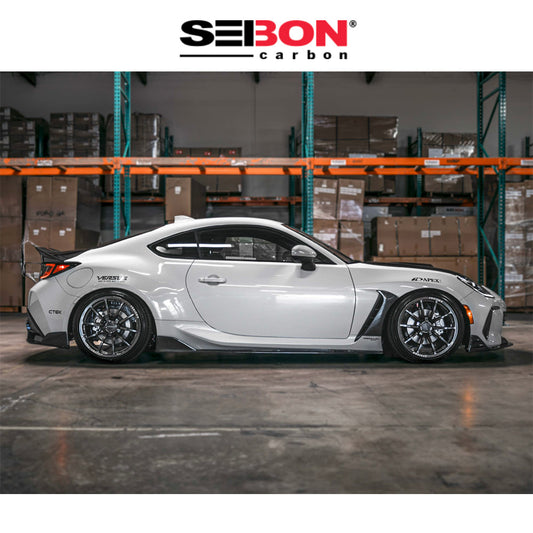 2022-2024年式 スバル BRZ 2.4 用 セイボンカーボン カーボンファイバー MBスタイル サイドスカートセット Seibon Carbon MB-Style Carbon Fiber Side Skirts For 2022-2024 Toyota GR86 / Subaru BRZ (送料無料)