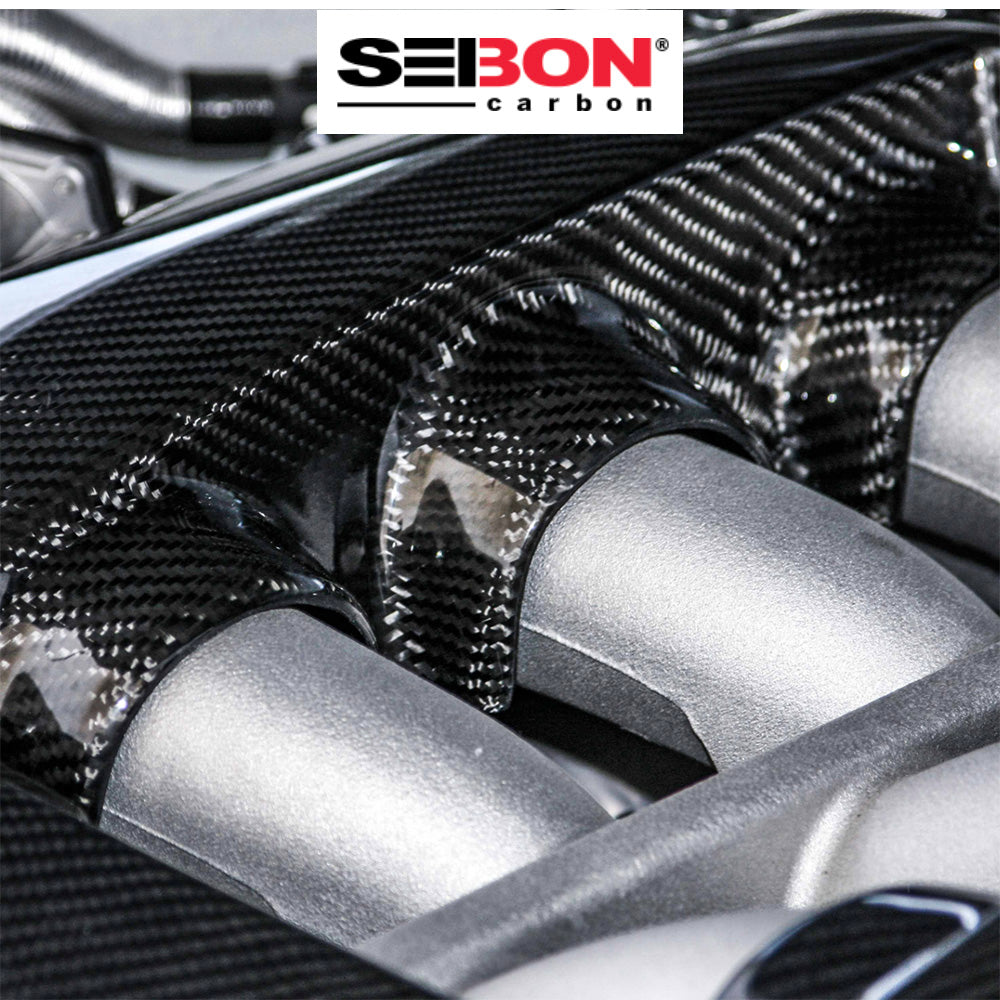 2009-2024年式 日産 GT-R用 セイボンカーボン  純正スタイルのカーボンファイバー製エンジンカバー Seibon Carbon OEM-Style Carbon Fiber Engine Cover For 2009-2024 Nissan GT-R (送料無料)