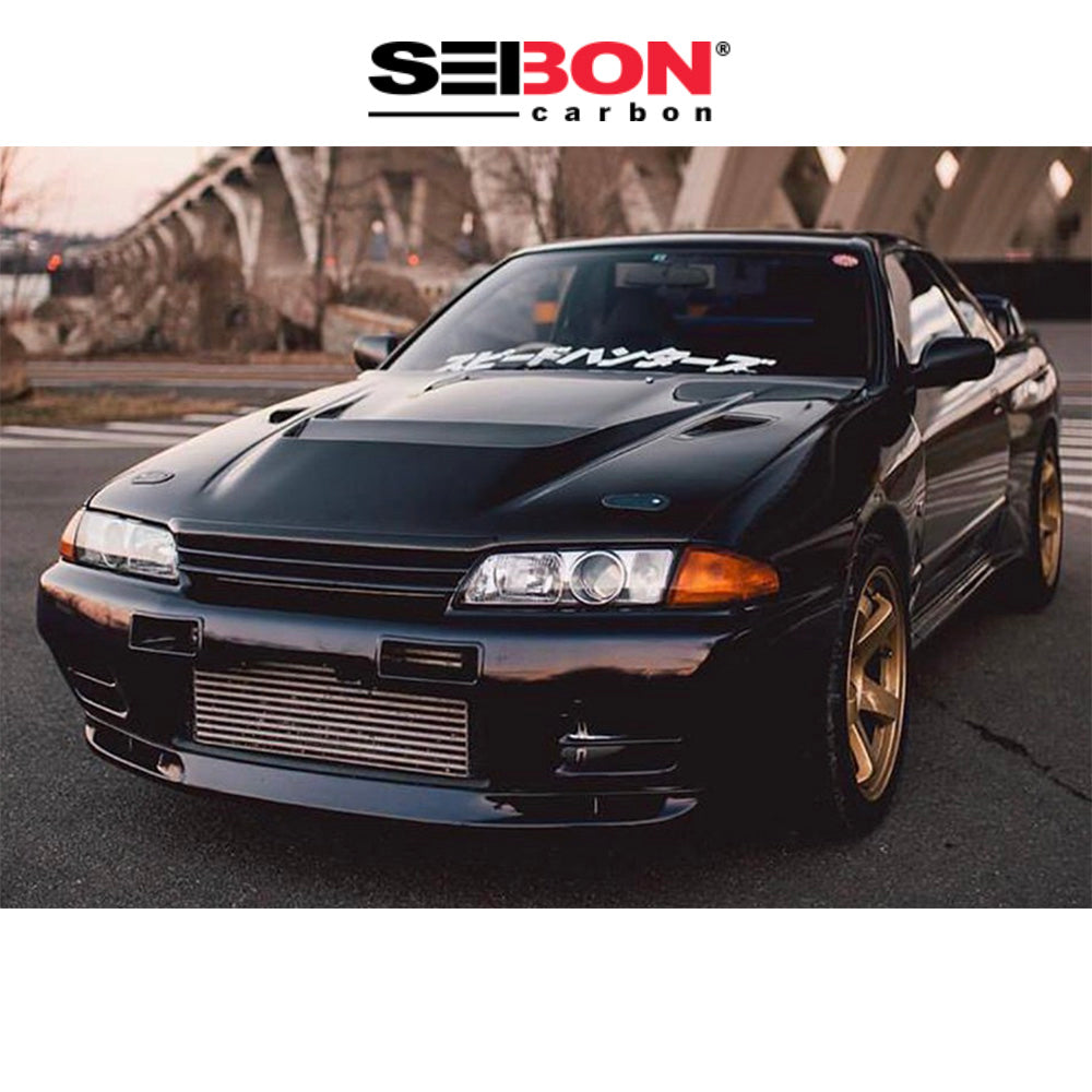 1989-1994年式日産スカイライン BNR32用 セイボンカーボン 純正スタイル カーボンファイバー製ボンネット　Seibon Carbon DVII-Style Carbon Fiber Hood For 1990-1994 Nissan Skyline R32 (消費税、送料込み)