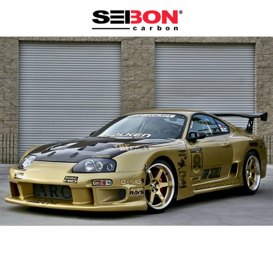 1993-1998年式 トヨタ スープラ用 セイボンカーボン TSスタイル カーボンファイバー製ボンネット　Seibon Carbon TS-Style Carbon Fiber Hood For 1993-1998 Toyota Supra (消費税、送料込み)